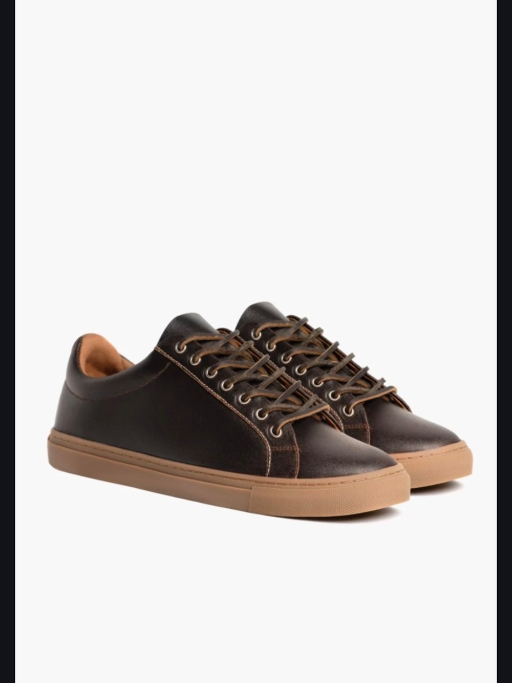 Thursday Men's Dark Brown Java Waxed Flesh Leather Low-Top Sneakers